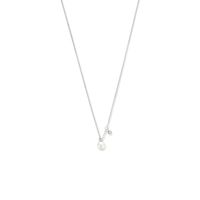 Ketting Parel zilver-synth. parel wit 1 mm 41-45 cm