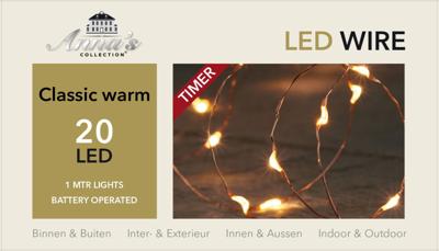 Batterijverlichting koperdraad 20 classic LED s - Annas collection