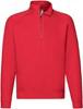 Fruit Of The Loom F382 Premium Zip Neck Raglan Sweat - Red - XL