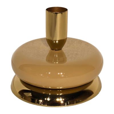 Mansion Atmosphere Kandelaar goud/beige emaille 10x10x8,5cm