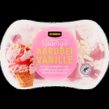 Jumbo Roomijs Aardbei Vanille 100 g