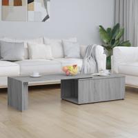 Salontafel 150x50x35 cm bewerkt hout grijs - thumbnail