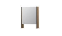 INK SPK3 spiegelkast met 1 dubbel gespiegelde deur, open planchet, stopcontact en schakelaar 60 x 14 x 74 cm, fineer ash grey