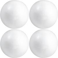 Piepschuim bol/bal - 4x - wit - D7 cm - styropor - hobby figuren - DIY - knutselen