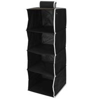 Hangende kast organizer - met vakken - opvouwbaar - zwart - 84 cm