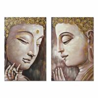 Schilderij DKD Home Decor Boeddha 80 x 3 x 120 cm Orientaals (2 Stuks)