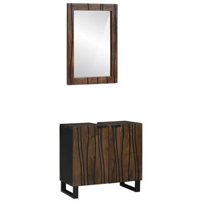 Badkamermeubelset 2 pcs Notenhout Bruin 62 x 33 x 58 cm