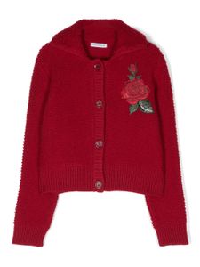 Dolce & Gabbana Kids cardigan à broderies - Rouge