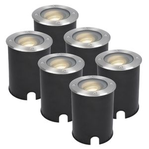 6x Lilly dimbare LED Grondspot - Kantelbaar - Overrijdbaar - Rond - RVS - 4000K - 5 Watt - IP67 waterdicht - 3 jaar garantie Grondspot buiten 230V