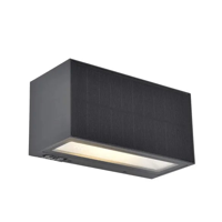 Buitenlamp vierkant Hybrid Gevelverlichting solar LED batterij Inka 18 cm - thumbnail