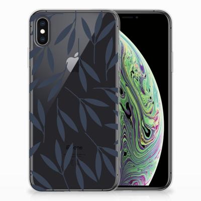 Apple iPhone Xs Max | TPU Case | Leaves Blue