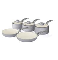 Swan Retro 5-Delige Pannenset Grijs - LAATSTE KANS