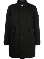 Stone Island manteau boutonné à patch logo - Noir