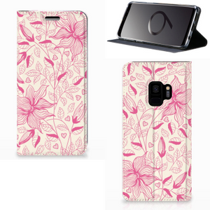 Samsung Galaxy S9 Smart Cover Pink Flowers