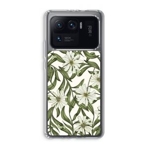 Wit bloemenpatroon: Xiaomi Mi 11 Ultra Transparant Hoesje