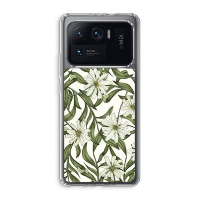 Wit bloemenpatroon: Xiaomi Mi 11 Ultra Transparant Hoesje