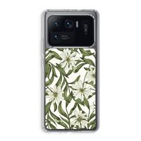 Wit bloemenpatroon: Xiaomi Mi 11 Ultra Transparant Hoesje