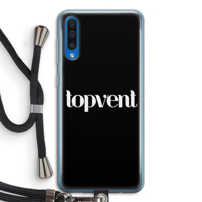 Topvent Zwart: Samsung Galaxy A50 Transparant Hoesje met koord