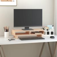 VidaXL Monitorstandaard 60x27x14 cm massief grenenhout - thumbnail