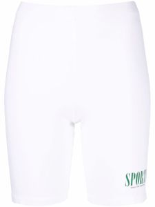 Sporty & Rich short de cyclisme à logo imprimé - Blanc