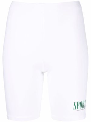 Sporty & Rich short cycliste à logo imprimé - Blanc