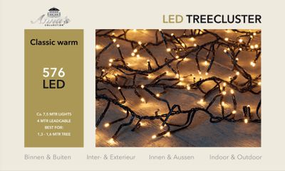 1,3-1,6m treecluster 7,5m/576led classic warm Anna's collection - Annas collection
