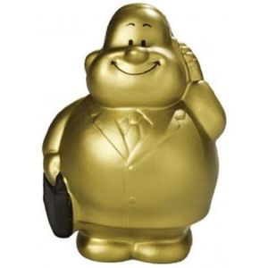 Anti stressbal goud zakenman in pak 9 cm