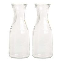 2x Glazen water/sap/wijn karaffen van 0,5 liter