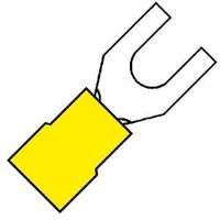 Enzo Kabelschoen vork geel 6.4mm - 4433700 - thumbnail