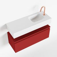 Toiletmeubel Mondiaz Andor | 80 cm | Meubelkleur Fire | Lex vrijhangend wastafel Talc Rechts | 1 kraangat