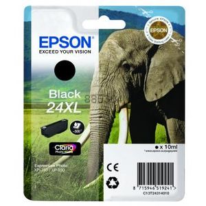 Epson Elephant Singlepack Black 24XL Claria Photo HD Ink