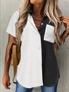 Shirt Collar Casual Cotton Loose Blouse