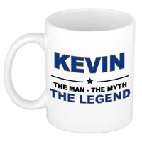 Naam cadeau mok/ beker Kevin The man, The myth the legend 300 ml - Naam mokken