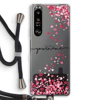 Hartjes en kusjes: Sony Xperia 1 III Transparant Hoesje met koord
