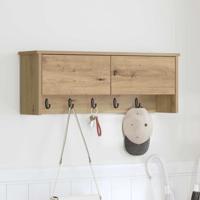 Wandgemonteerde kapstok artisanaal eikenkleurig 80 x 20 x 30 cm