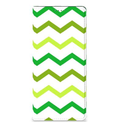 Samsung Galaxy A22 5G | Hoesje met Magneet | Zigzag Groen Samsung Galaxy A22 5G | Hoesje met Magneet | Zigzag Groen