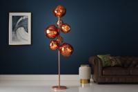 Design Vloerlamp LIQUID DIAMOND 170cm Koper Glas Staal Zeven Tinten Bollamp - 46023