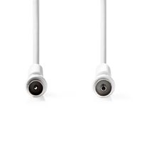 Nedis Coaxkabel | IEC (Coax) Male | IEC (Coax) Female | Vernikkeld | 120 dB | 75 Ohm | Viervoudig Afgeschermd | 5.00 m | Rond | PVC | Wit | Label -
