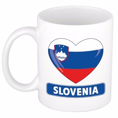 Hartjes vlag Slovenie koffiemok - drink beker - white - 300 ml - supporters