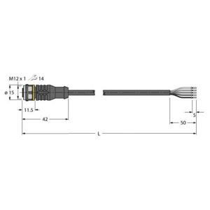 Turck 6625507 Sensor/actuator aansluitkabel Aantal polen (sensoren): 5 5 m 1 stuk(s)