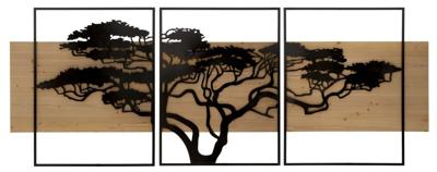 WANDPANEEL LAGOS IJZER EN HOUT SET 3 STUKS CM 204X2X80 (72X2X80-60X2X80)