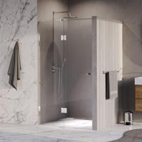 BRAUER Void Carving Nisdeur - 2-delig - 110x200cm - 60cm draaideur aan glas - glascoating - omkeerbaar - helder glas - Chroom GS-VOCN3H6050200CE
