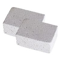 Schoonmaak steen voor barbecue - 4x - Schuursteen - BBQ reinigingsblok - 10 x 8 x 5 cm - Grijs