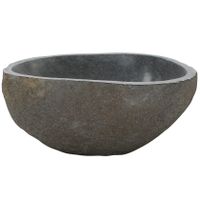 Stabigo Nature waskom 45x15 cm riviersteen rond bruin