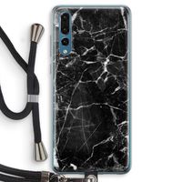 Zwart Marmer 2: Huawei P20 Pro Transparant Hoesje met koord