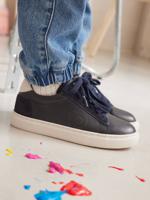 Leren kindersneakers marineblauw - thumbnail