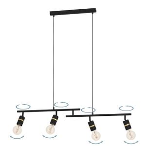 EGLO Lurone hangende plafondverlichting Flexibele montage E27 10 W Zwart, Geelkoper