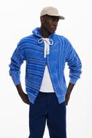 Gebreide trui met rits - BLUE - XL