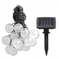 LED Lichtsnoer met Zonne-energie - Dag en Nacht Sensor - Prixa Sline - Warm Wit 3000K - 4.85 Meter - 20 LED's - Waterdicht IP44