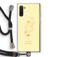No rain no flowers: Samsung Galaxy Note 10 Transparant Hoesje met koord